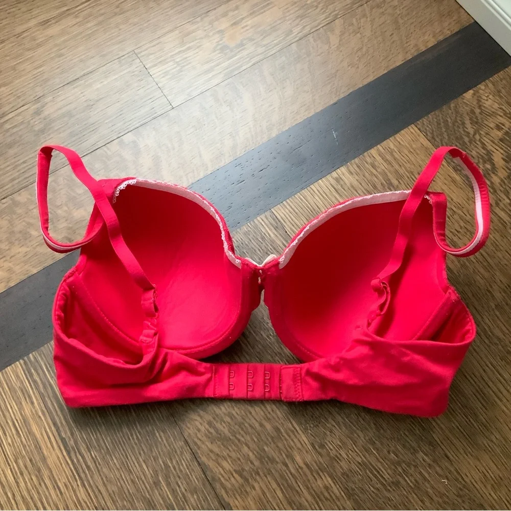 VICTORIA’S SECRET Lined Perfect Coverage Red Lace Bra Women’s 34C Excellent Cond - Picture 4 of 11